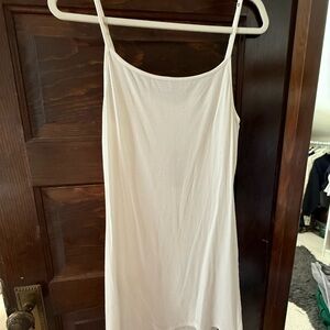 Skims Ribbed White Slip Dress